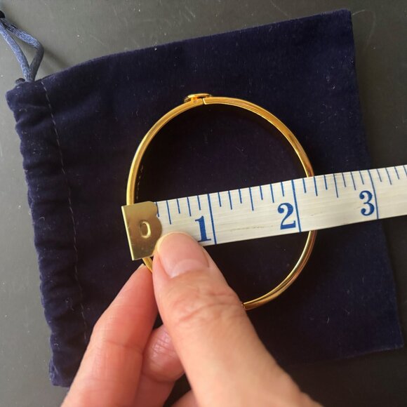 Halcyon Days Agama Cream & Gold Hinged Bangle Bracelet - Gift For Her - Picture 12 of 12